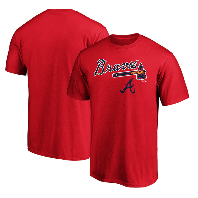 Men's Atlanta Braves Red T-Shirt（1pc Limited Per Order）